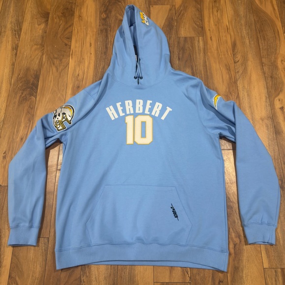 Pro Standard NFL Los Angeles Chargers Justin Herbert Embroidered Pullover Hoodie